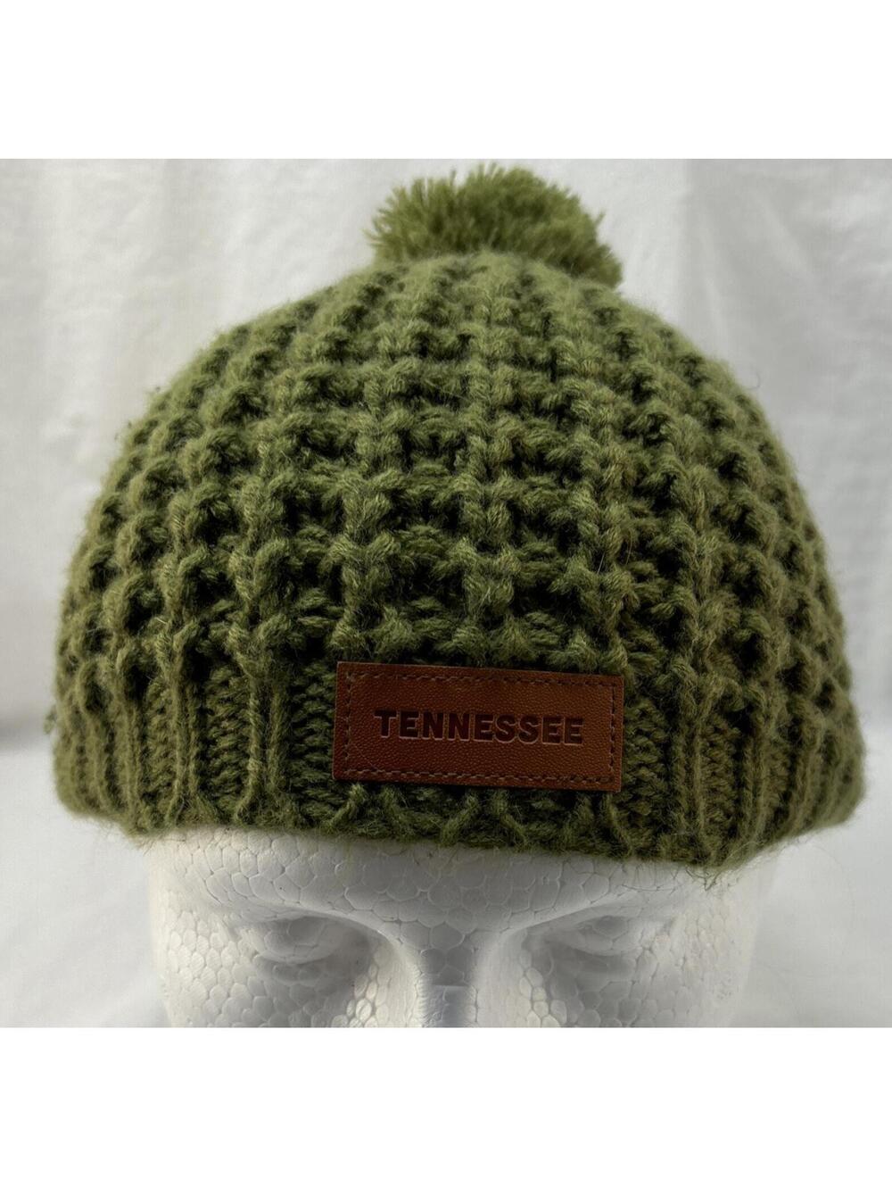 American Crown Green Knit Hat Tennessee Bobble Cozy Warm